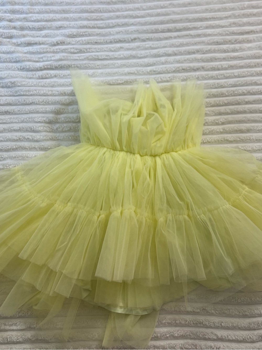 Strapless Yellow Tulle Party Dress